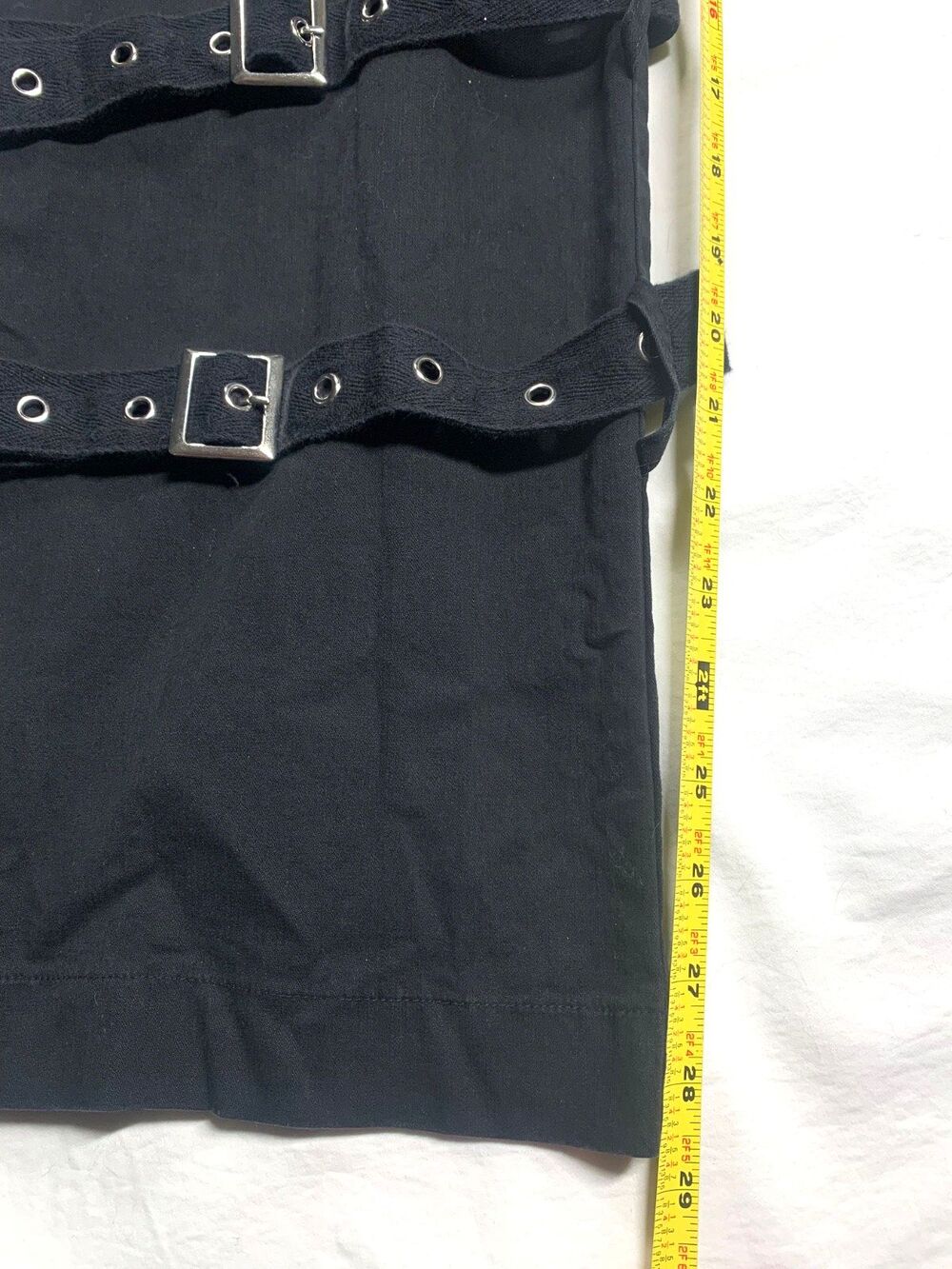 Current Mood Dolls Kill Black Wide Leg Buckle Cargo Pants Goth Grunge Size M - Picture 6 of 8